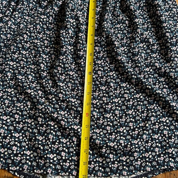 Elegantees Hadley Floral Midi Skirt Navy Lilac Size L NWOT - Picture 4 of 5